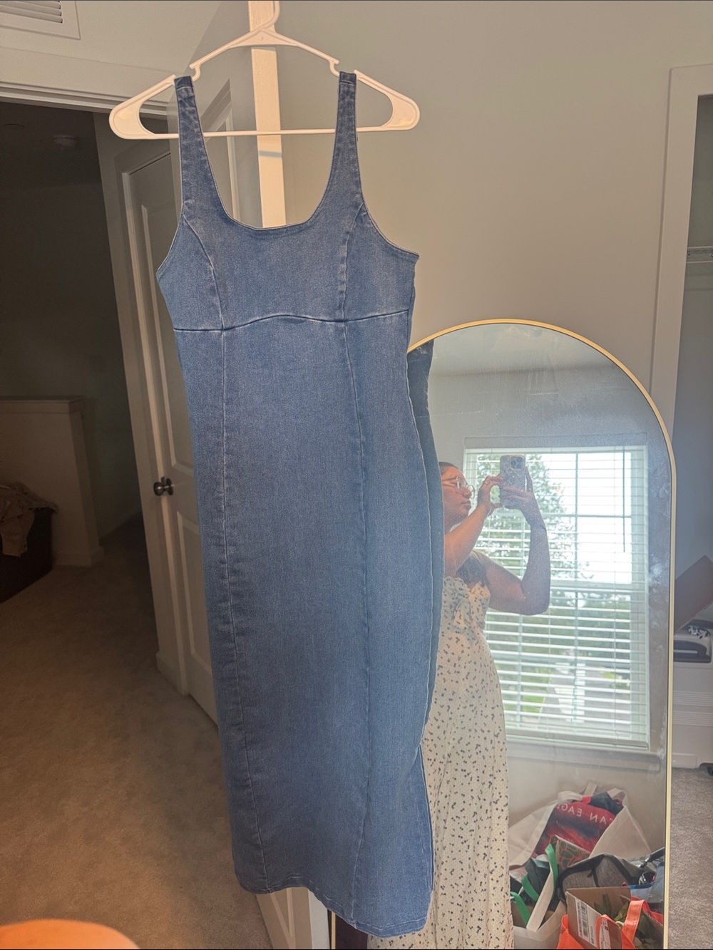 Haute Monde Blue Denim Midi Dress
